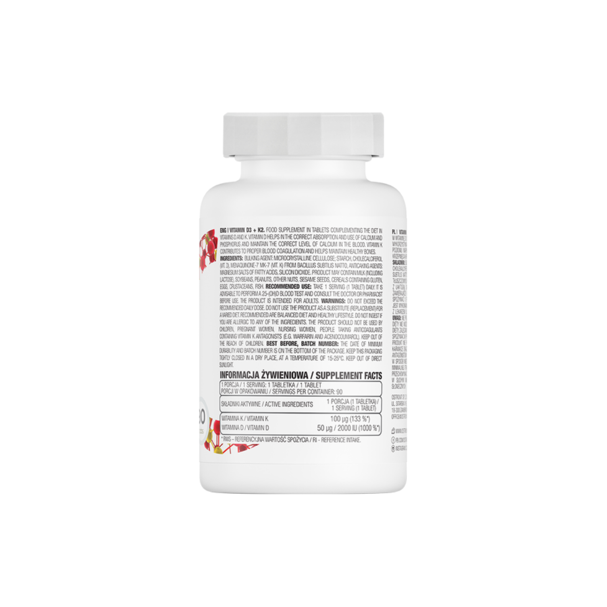 OstroVit Vitamin D3+K2 (90 Tabletten)