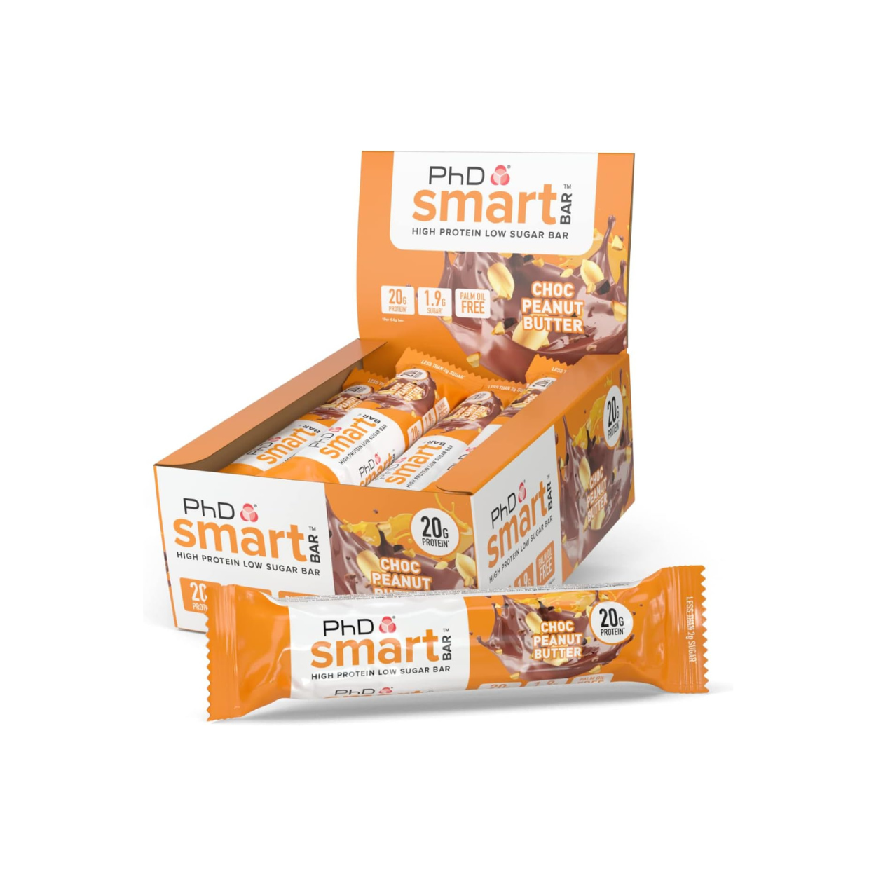 PhD Smart Bar Riegel Choc Peanut Butter (1-12x64g)