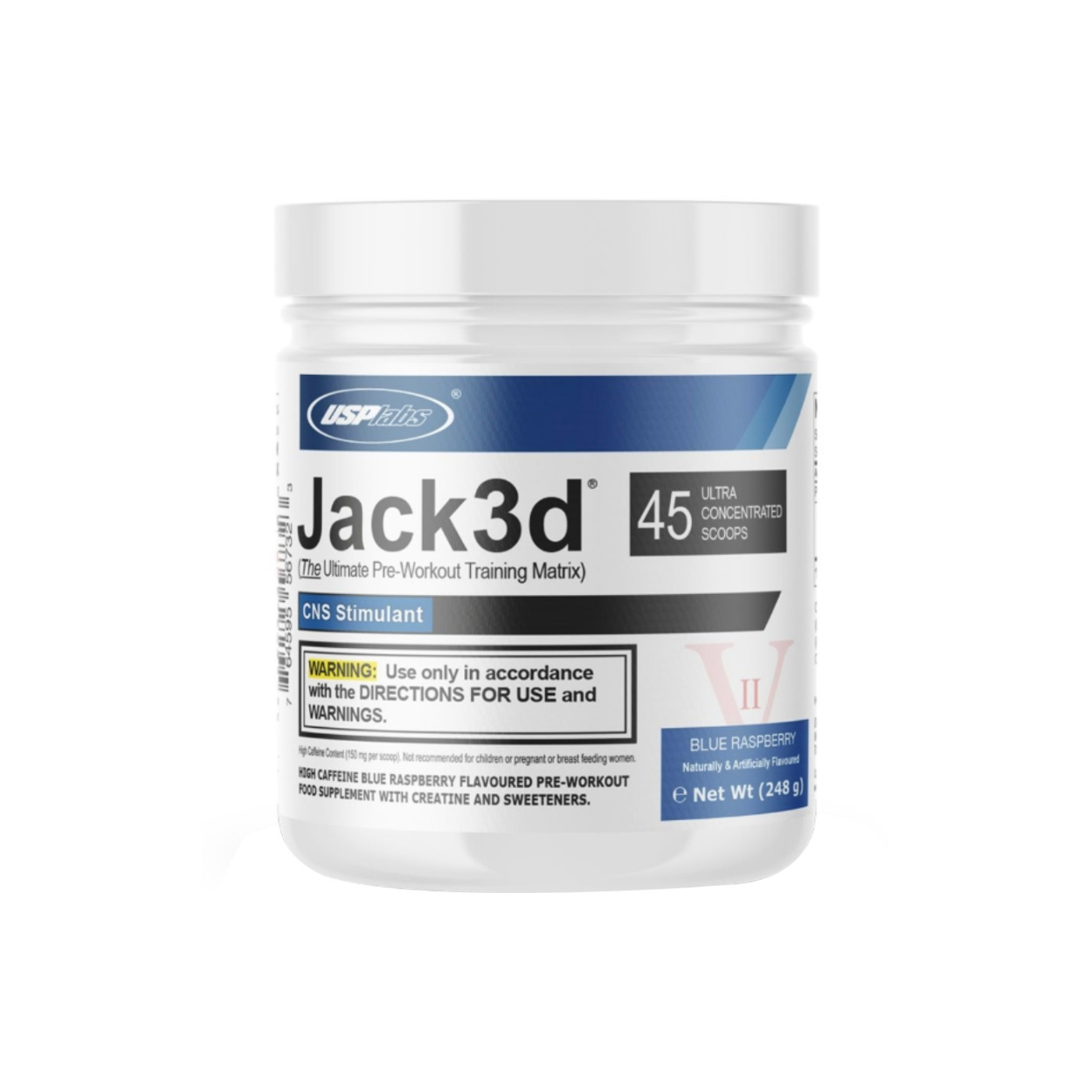 USP Labs Jack3D Pre Workout Blue Raspberry (248g Dose)